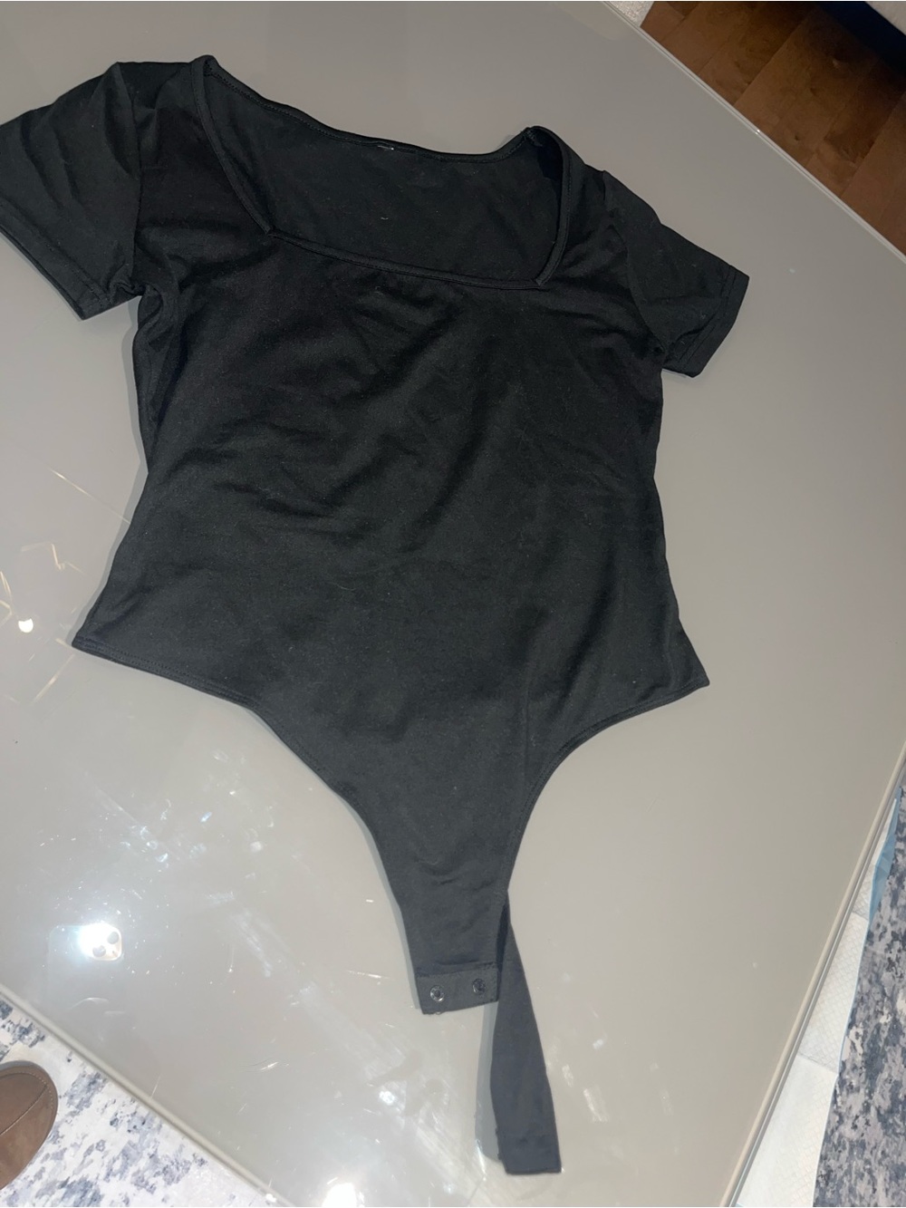 Duo:  Black and white Short Sleeve One-Piece Bodysuit